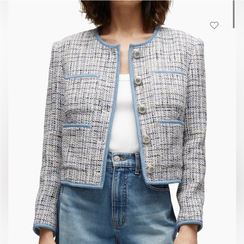 Veronica Beard Light Blue Tweed Blazer
